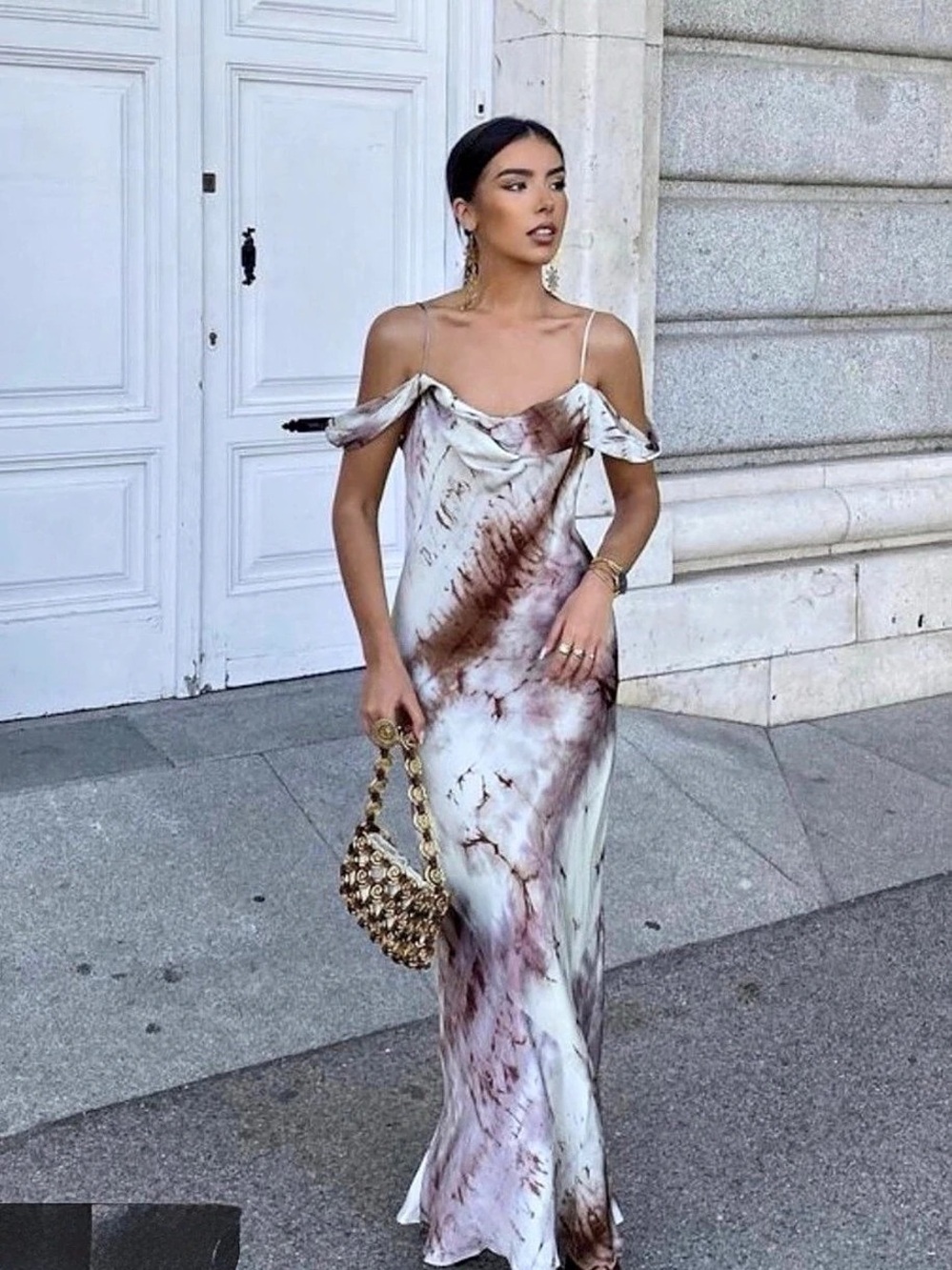 Zara tan/Brown maxi dress